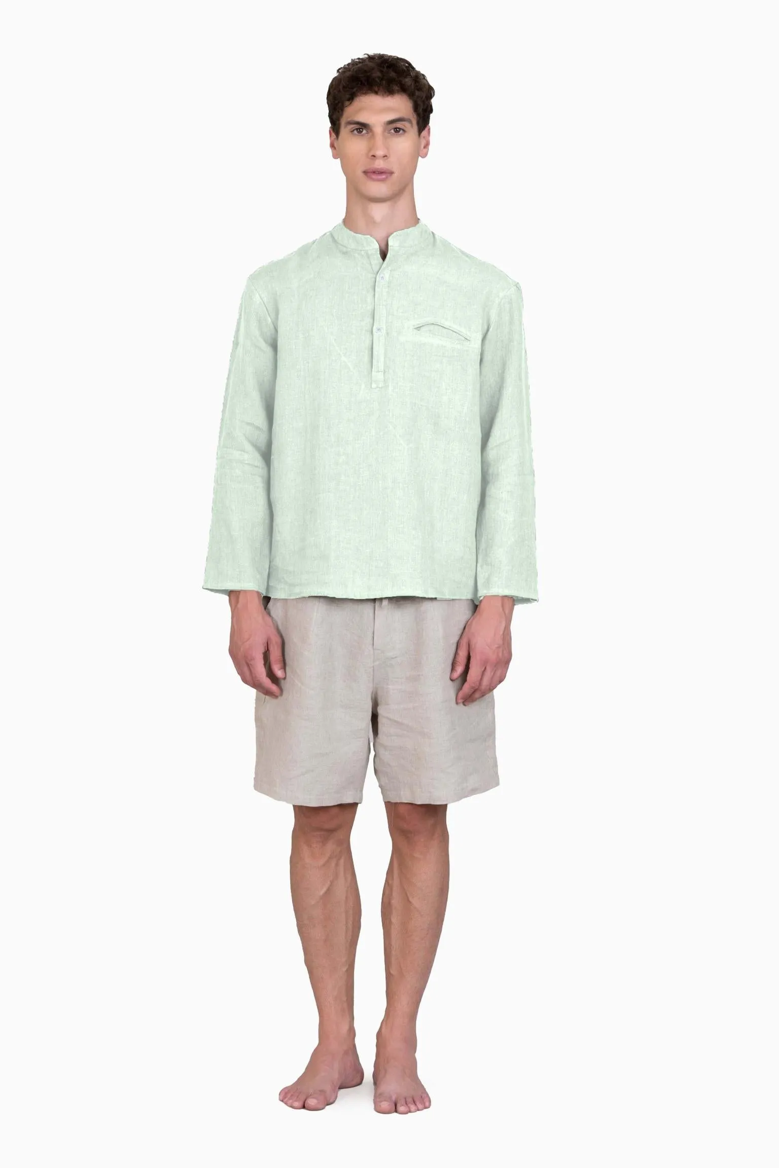 Linen Terran Shirt-Angora White