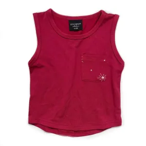 Little Bipsy Star Pocket Bamboo Tank - Red