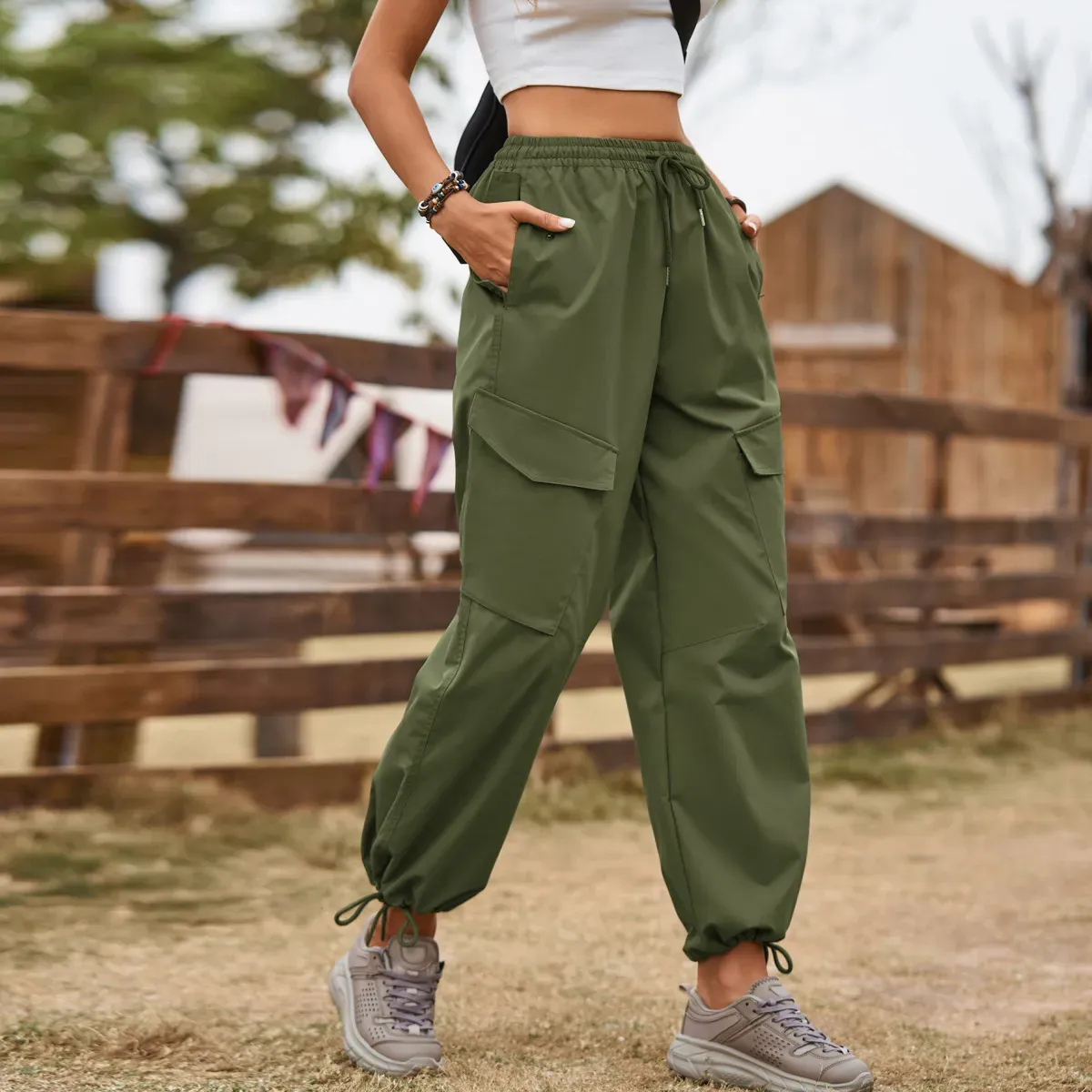 Livia High-Waist Relaxed Fit Cargo Utility Pants