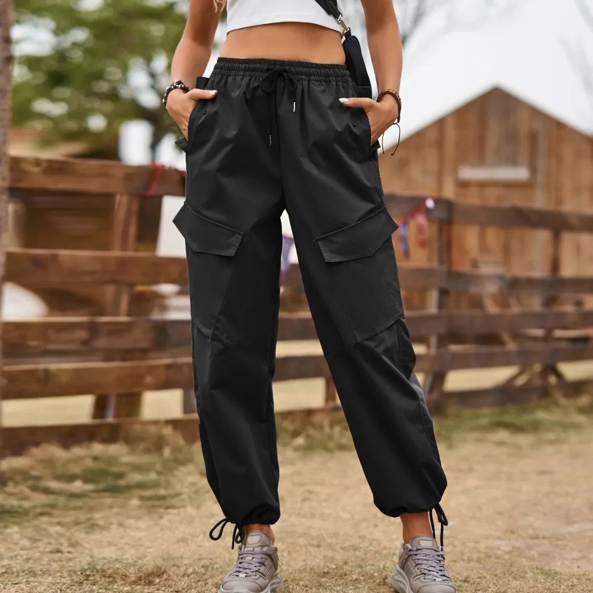 Livia High-Waist Relaxed Fit Cargo Utility Pants