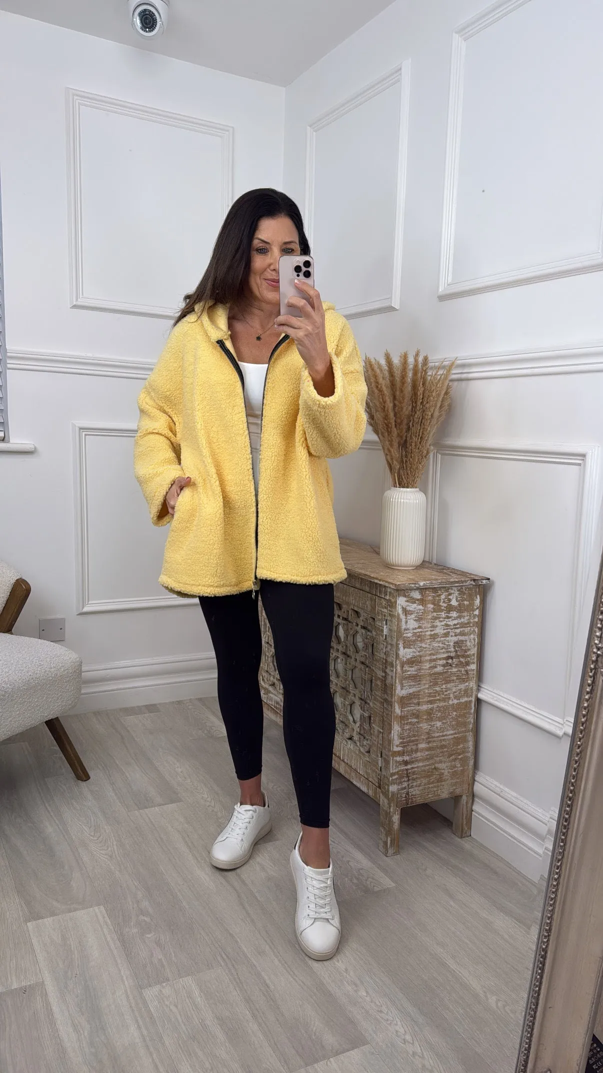 Lola Yellow Teddy Fleece Zipper