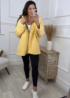 Lola Yellow Teddy Fleece Zipper