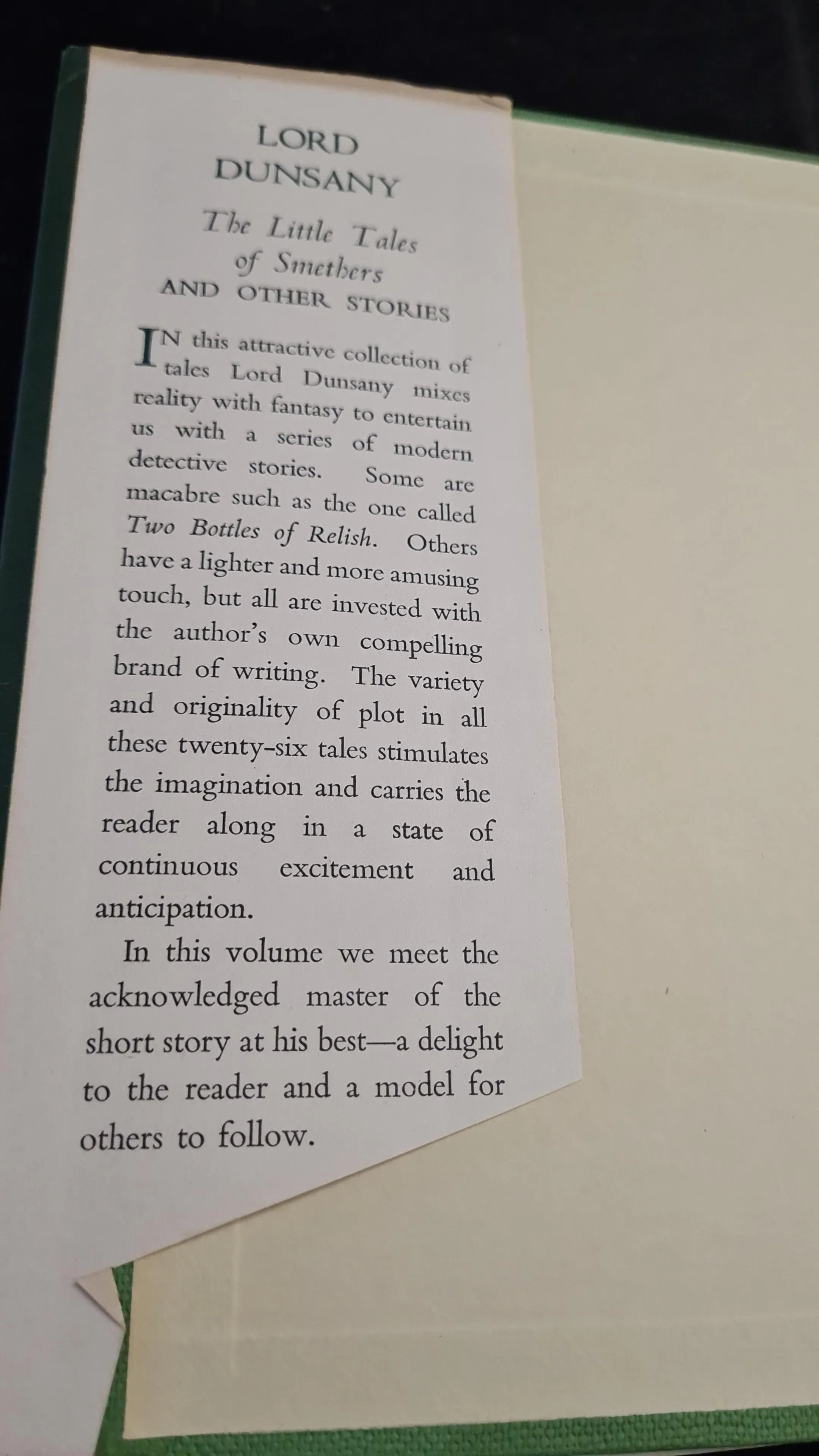 Lord Dunsany - The Little Tales of Smethers & Other Stories, Jarrolds, 1952