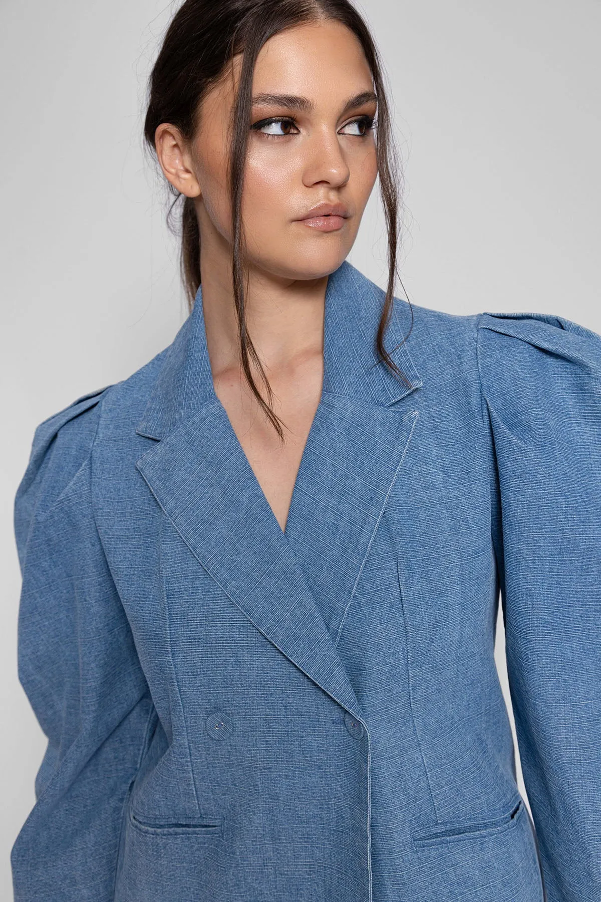 MARLO JACKET DENIM AND TIE & DYE RICKRACK