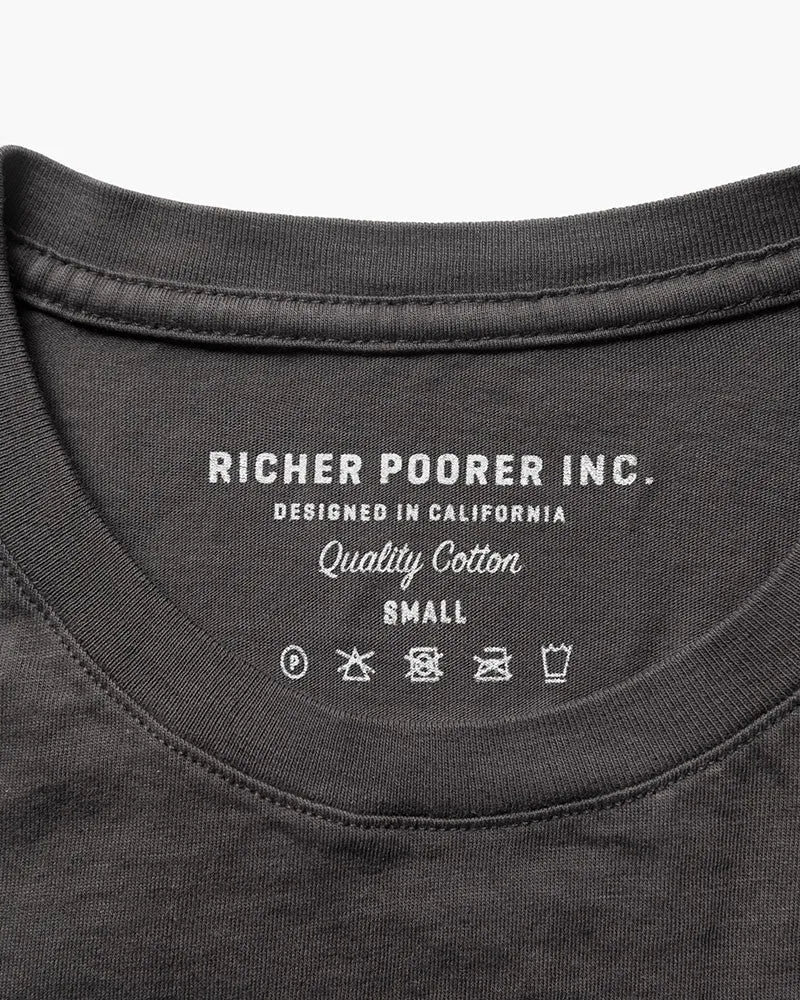 MAT-PKCR02 Richer Poorer Crew Pocket Tee Charcoal
