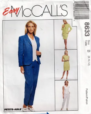 McCall's 8633 Womens Jacket Dress Vest & Pants 1990s Vintage Sewing Pattern Size 8 - 12 UNCUT Factory Folded