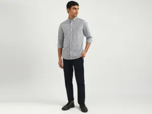Men Striped Button-Down Collar Shirt