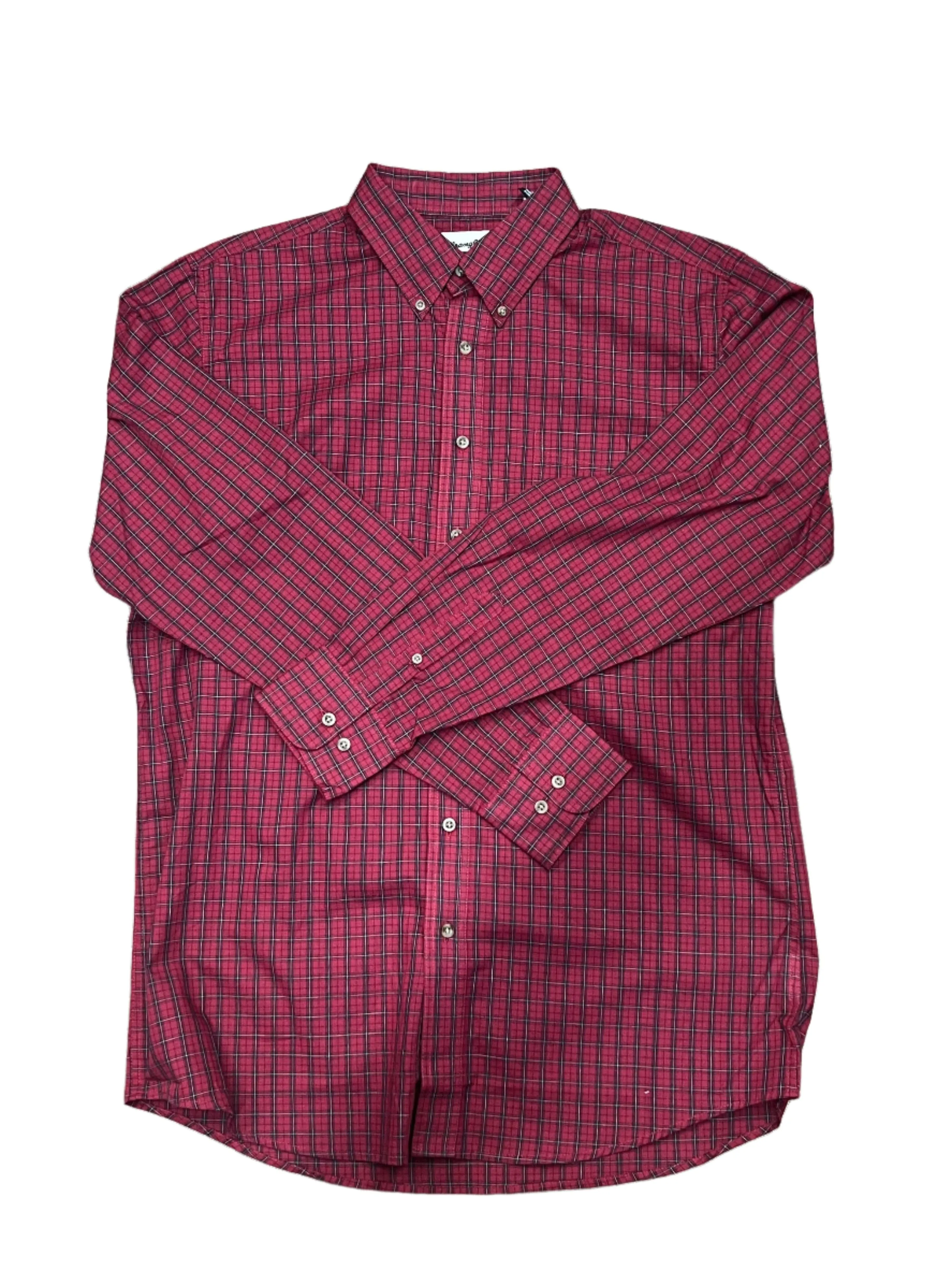 MENS RED CHECK RIATA LONG SLEEVE SHIRT