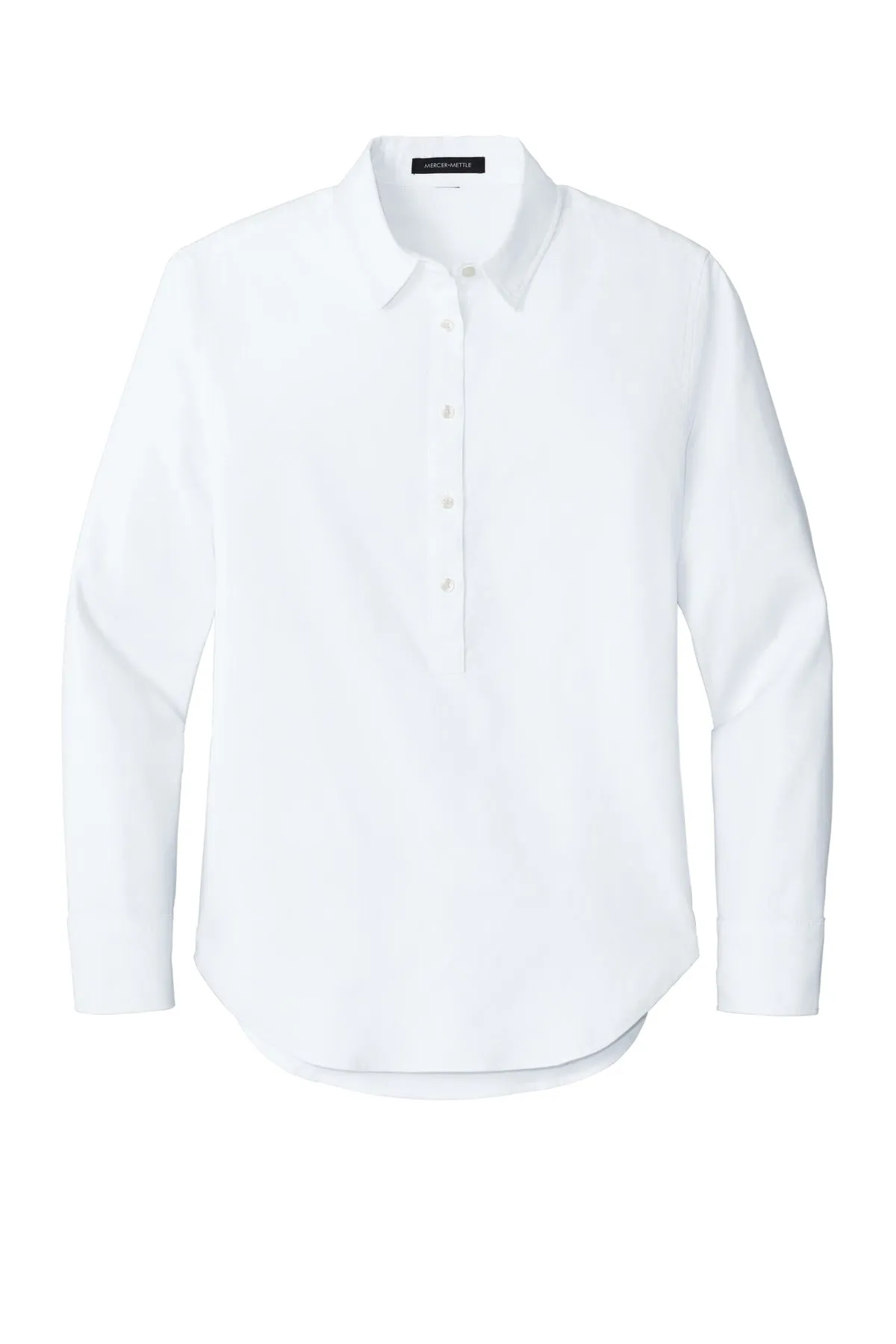 Mercer Mettle Women's Long Sleeve Modern Oxford Shirt MM2003 White