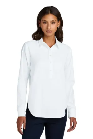 Mercer Mettle Women's Long Sleeve Modern Oxford Shirt MM2003 White