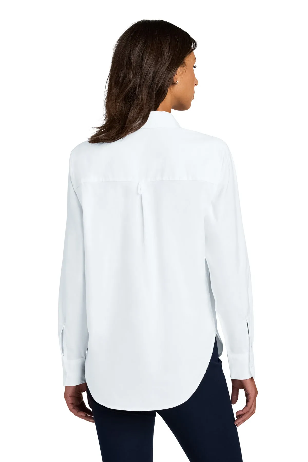 Mercer Mettle Women's Long Sleeve Modern Oxford Shirt MM2003 White