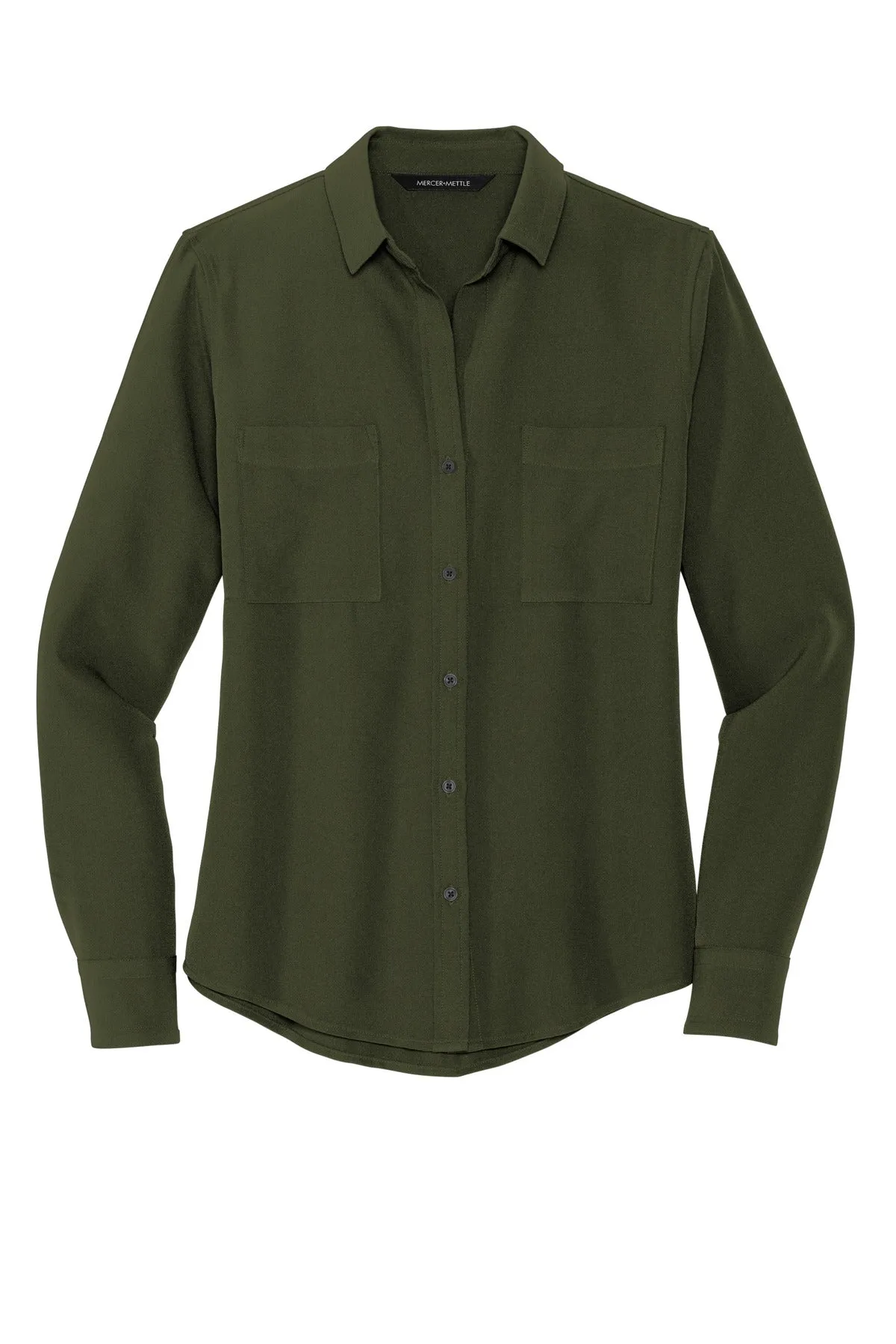 Mercer Mettle Women's Stretch Crepe Long Sleeve Camp MM2013 Townsend Green