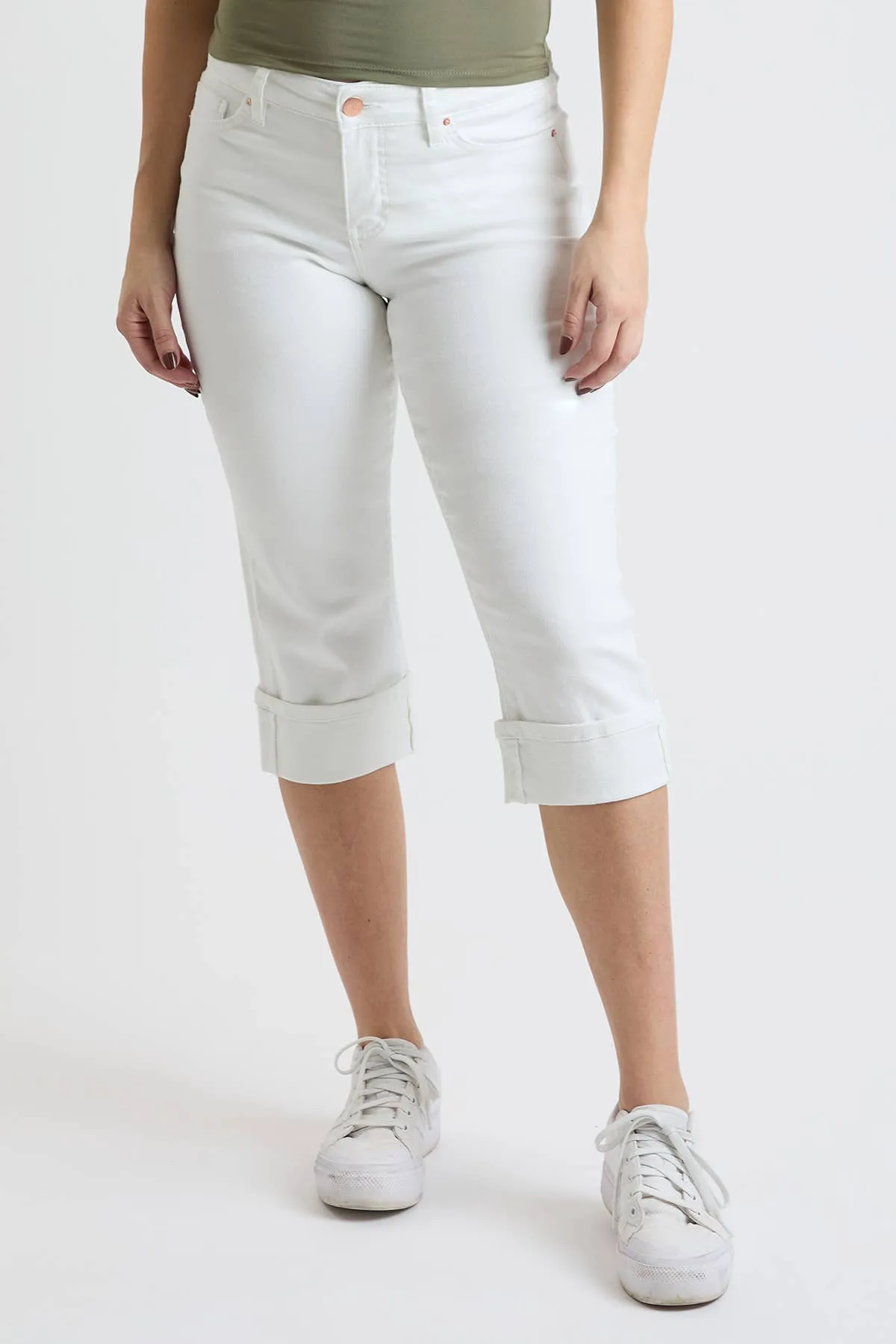 Mid Rise Premium Stretch Essential Cuff Capri