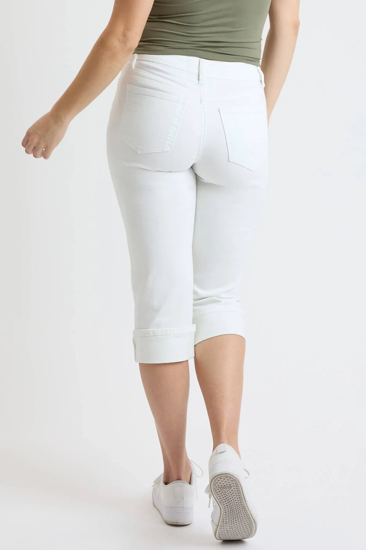 Mid Rise Premium Stretch Essential Cuff Capri