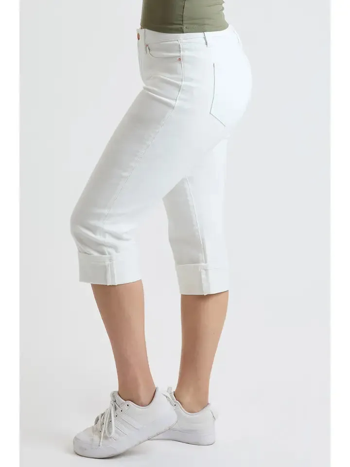 Mid Rise Premium Stretch Essential Cuff Capri