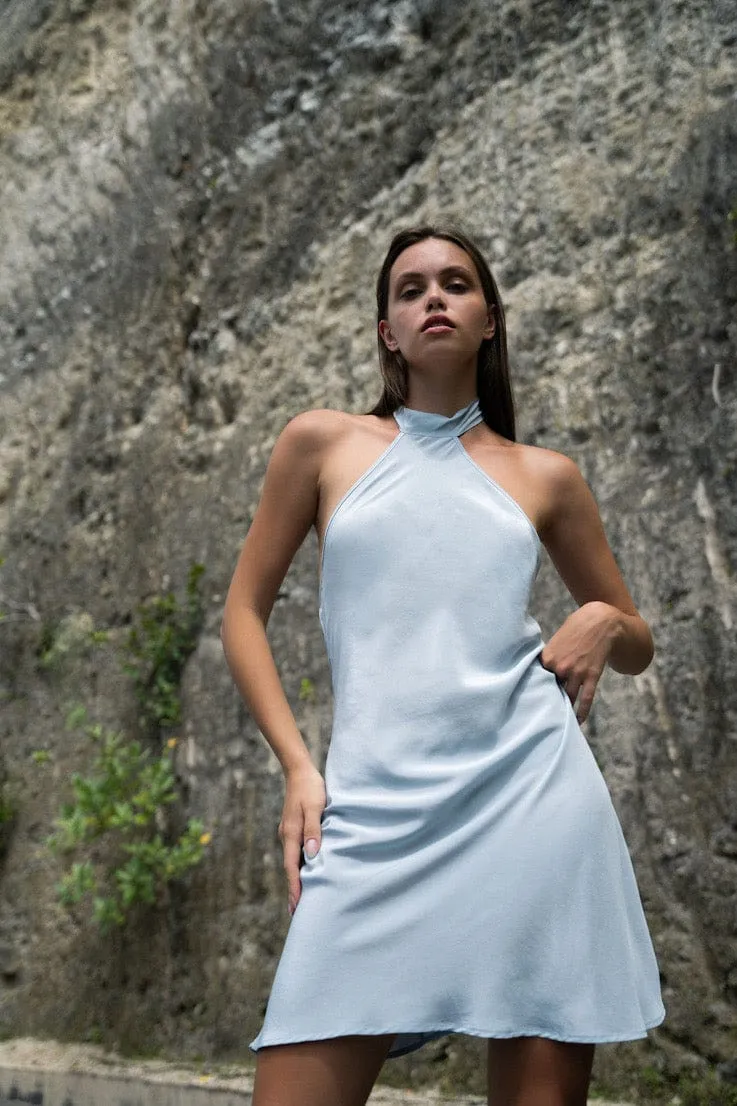 Mini Crepe Halter Dress