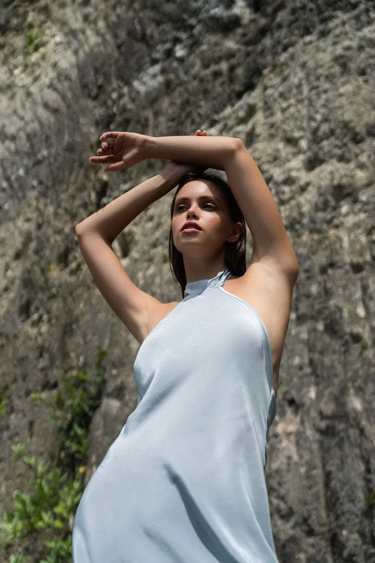 Mini Crepe Halter Dress