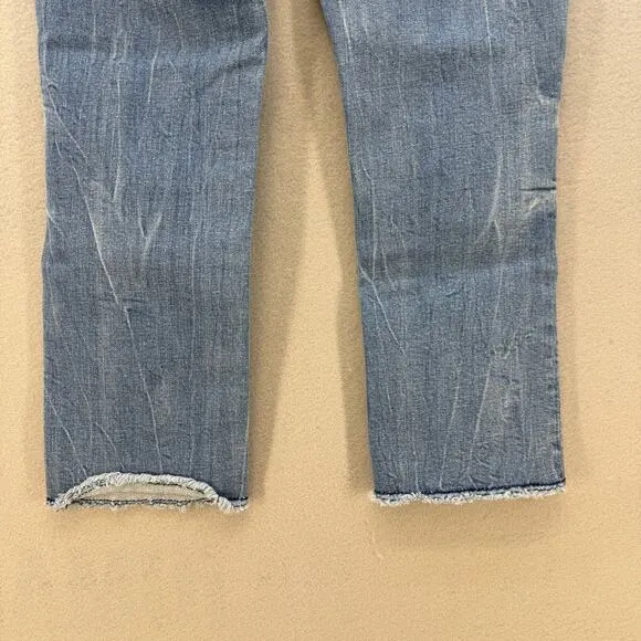 Miss Me Jeans Women's 24 (0) Light Blue Signature Cuffed Capri Embellished Bling