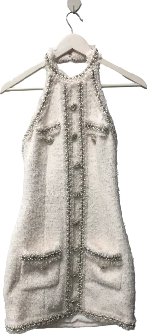 miss rosier White Philomène Halter Neck Dress UK S
