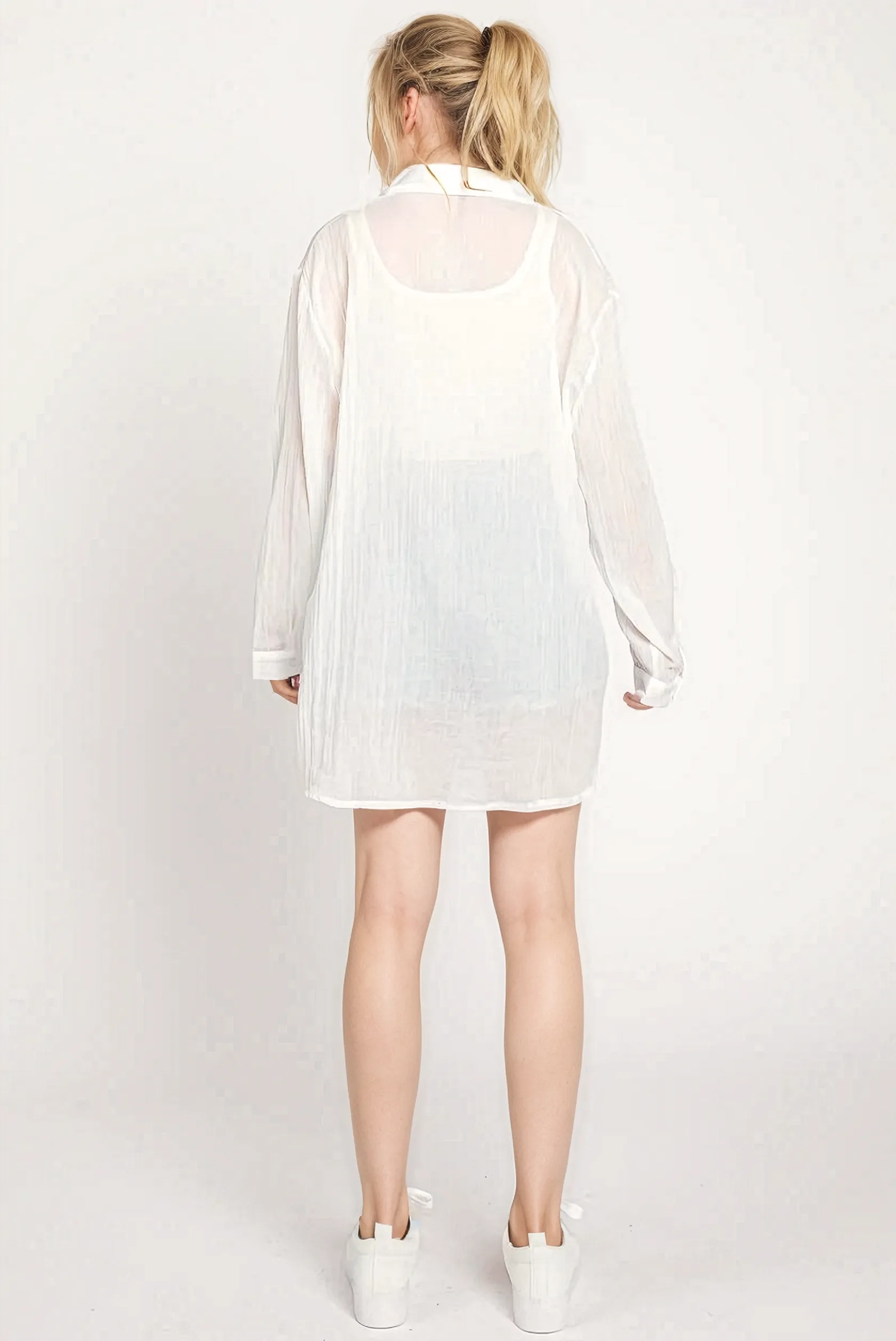 MISTY MORNING WHITE BUTTON UP SHIRT