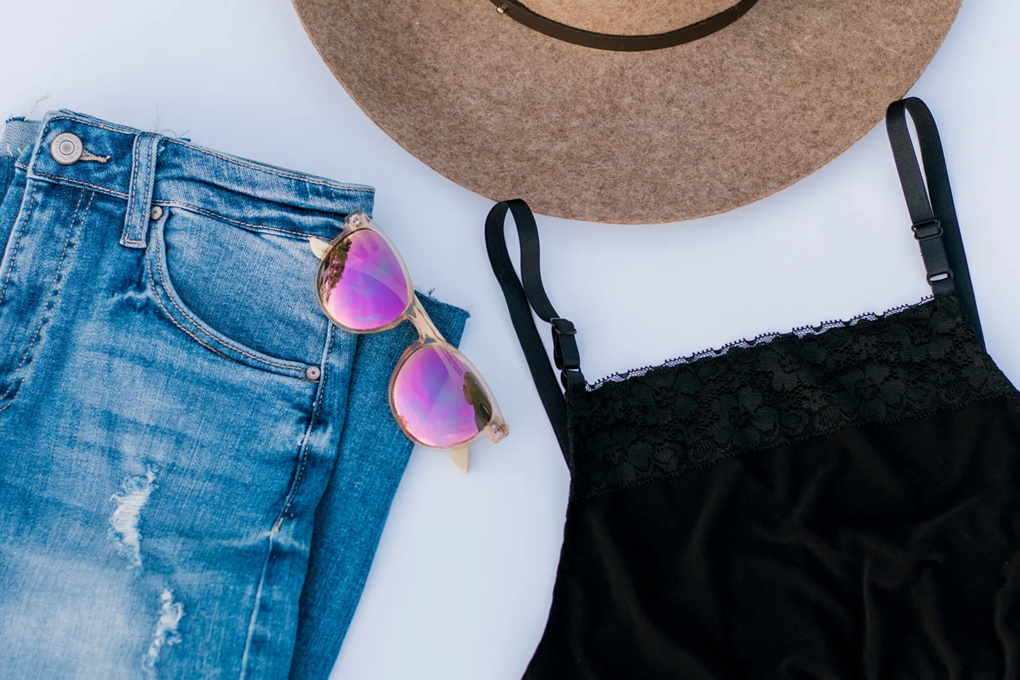 Modest Lacey Cropped Cami in Black