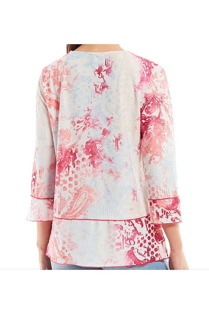 Multiples - 3/4 Cuff Sleeve, Scoop Neck, Tunic - M12414TM - Multi