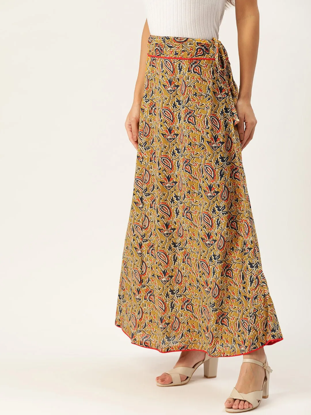 MUSTARD KALAMKARI SKIRT