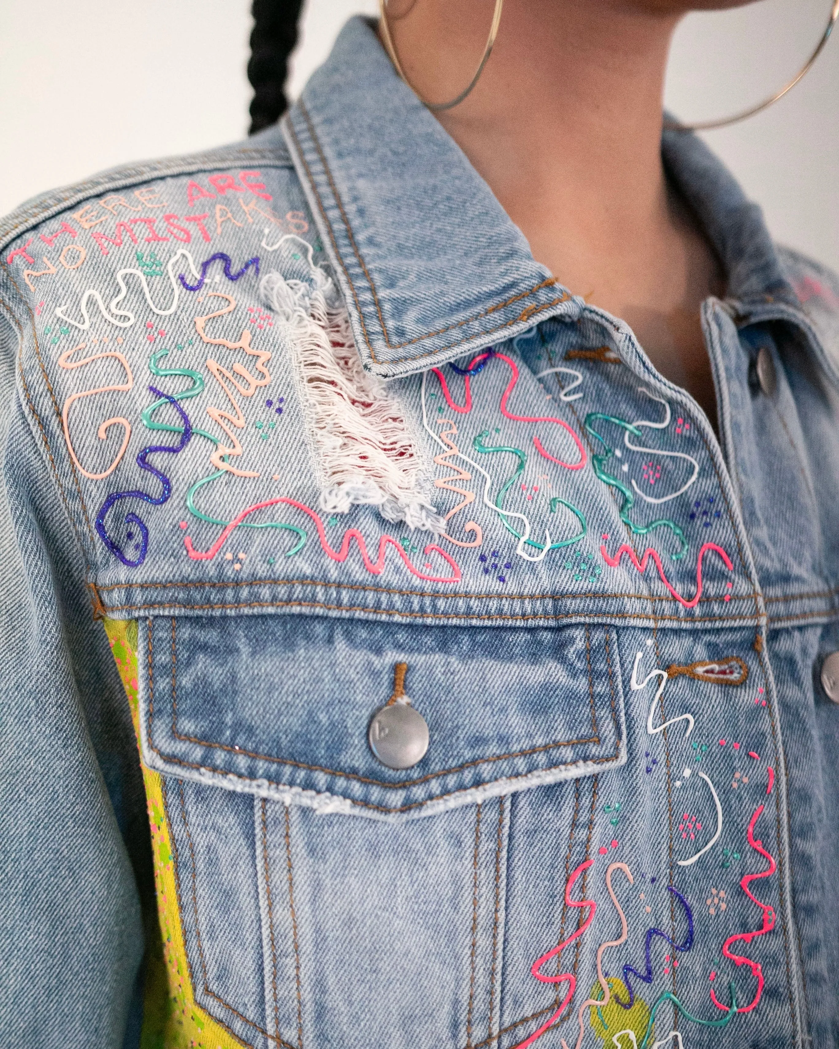 ‘My Thoughts’ Jacket - Hand Painted by Reverie (Size Small)