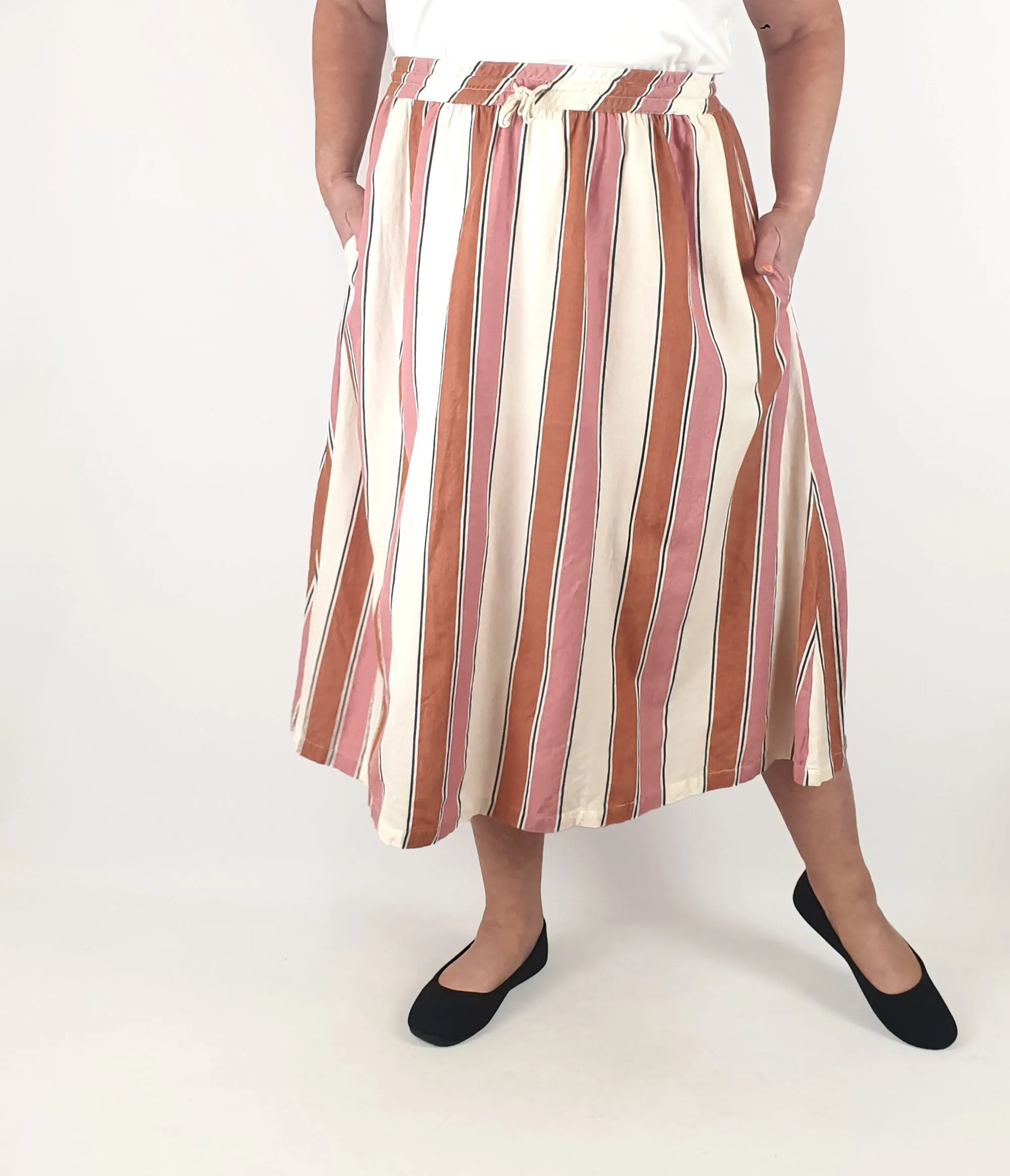 Nancybird striped cotton skirt size 18 (note: inconsistencies)