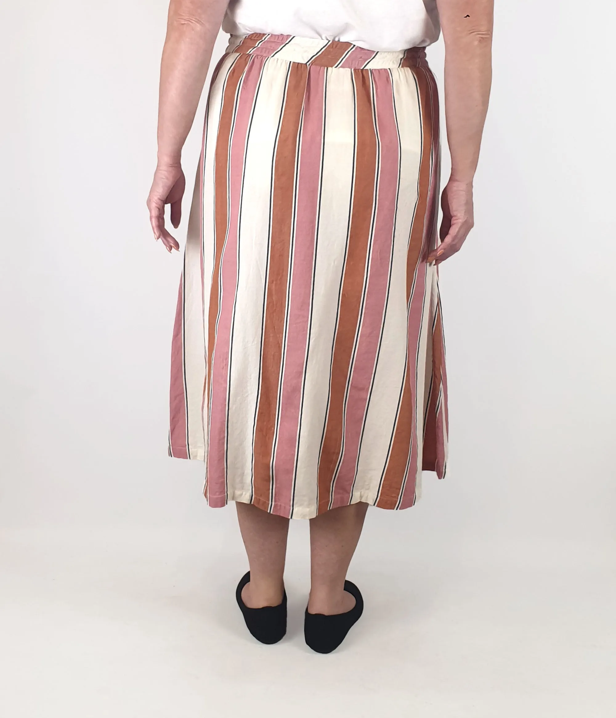 Nancybird striped cotton skirt size 18 (note: inconsistencies)