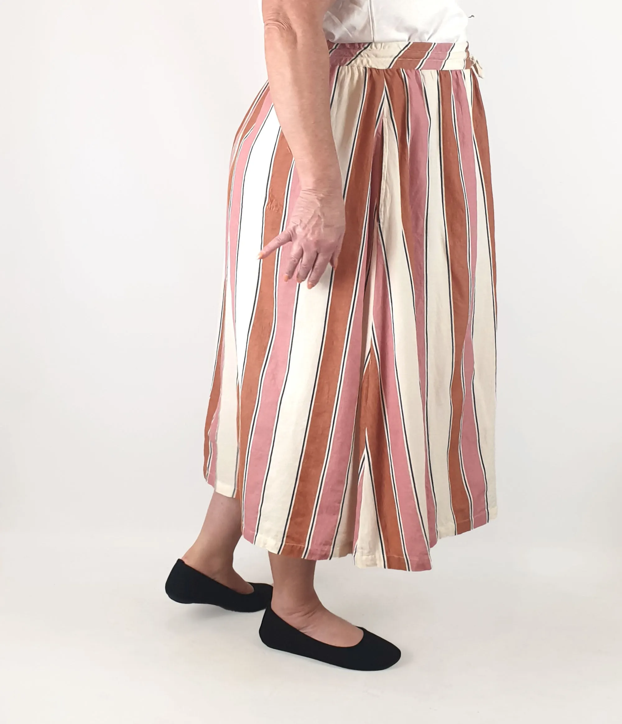 Nancybird striped cotton skirt size 18 (note: inconsistencies)