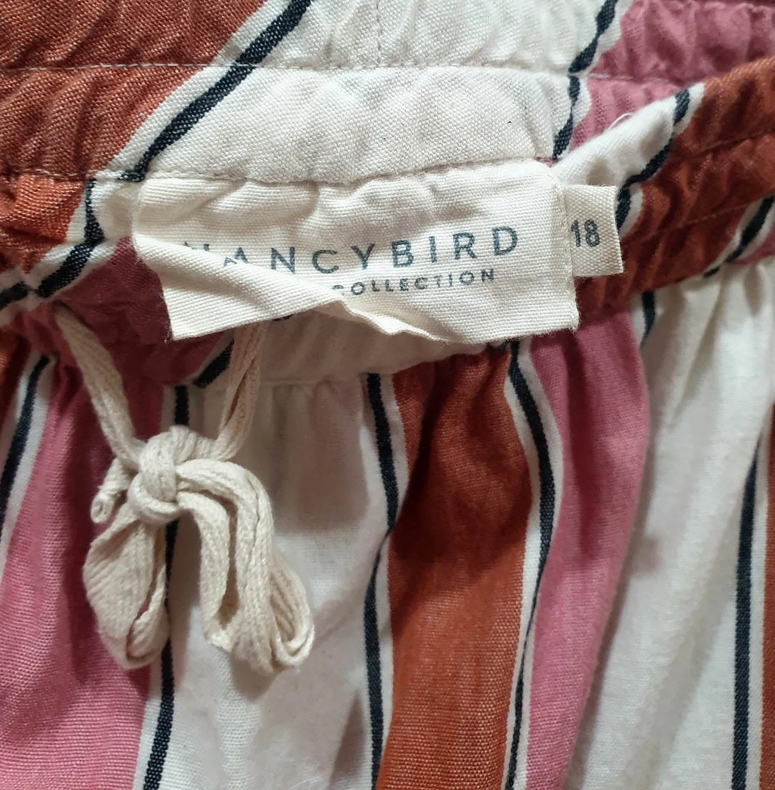 Nancybird striped cotton skirt size 18 (note: inconsistencies)