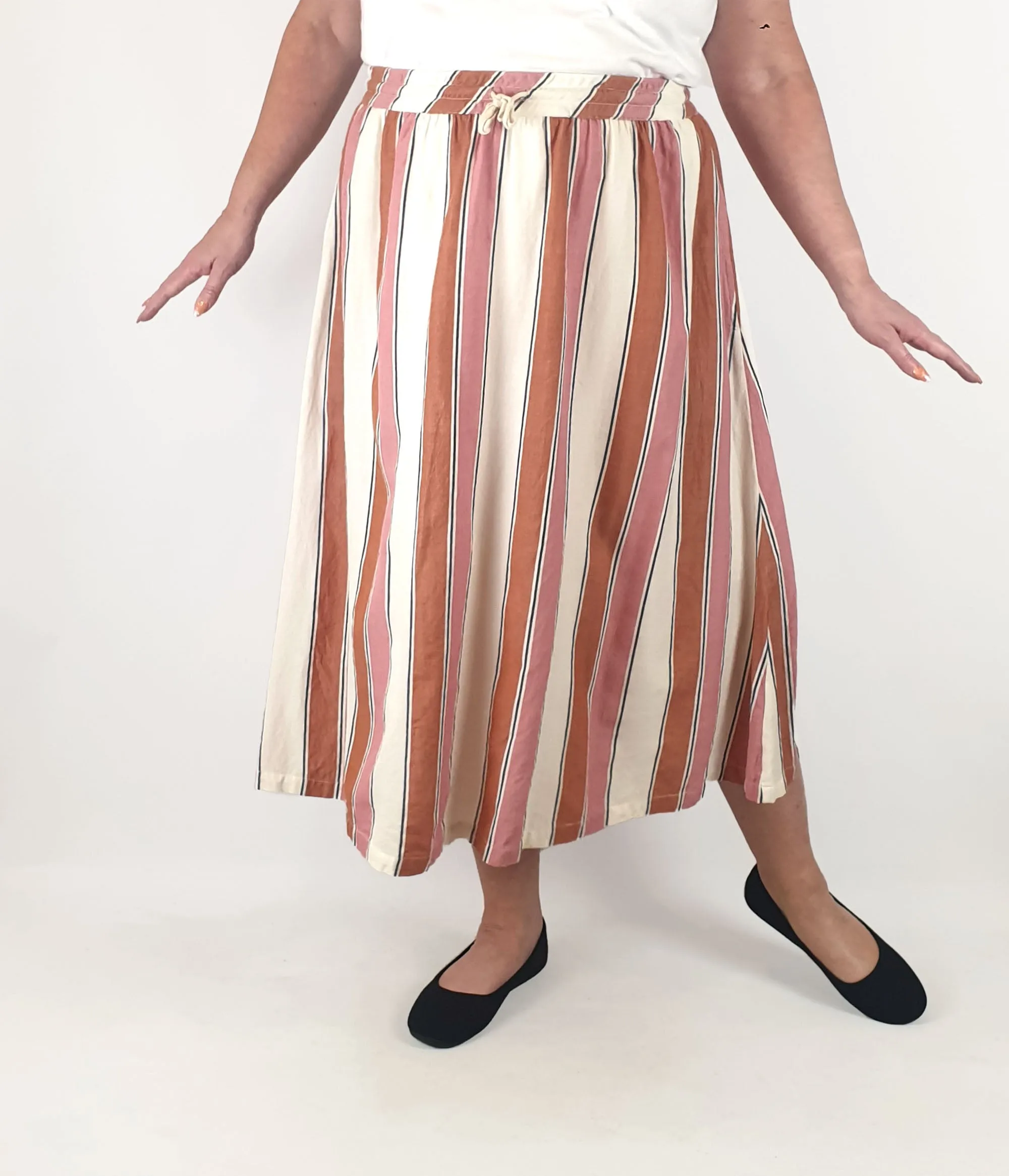 Nancybird striped cotton skirt size 18 (note: inconsistencies)
