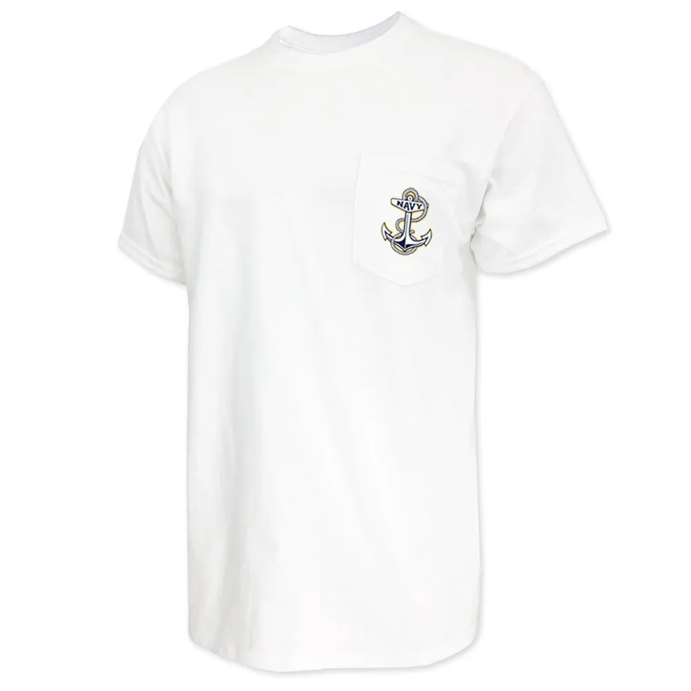 Navy Anchor Logo Pocket T