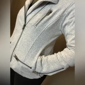NEW Chaser Moto Cotton Jacket Gray Zip-Up