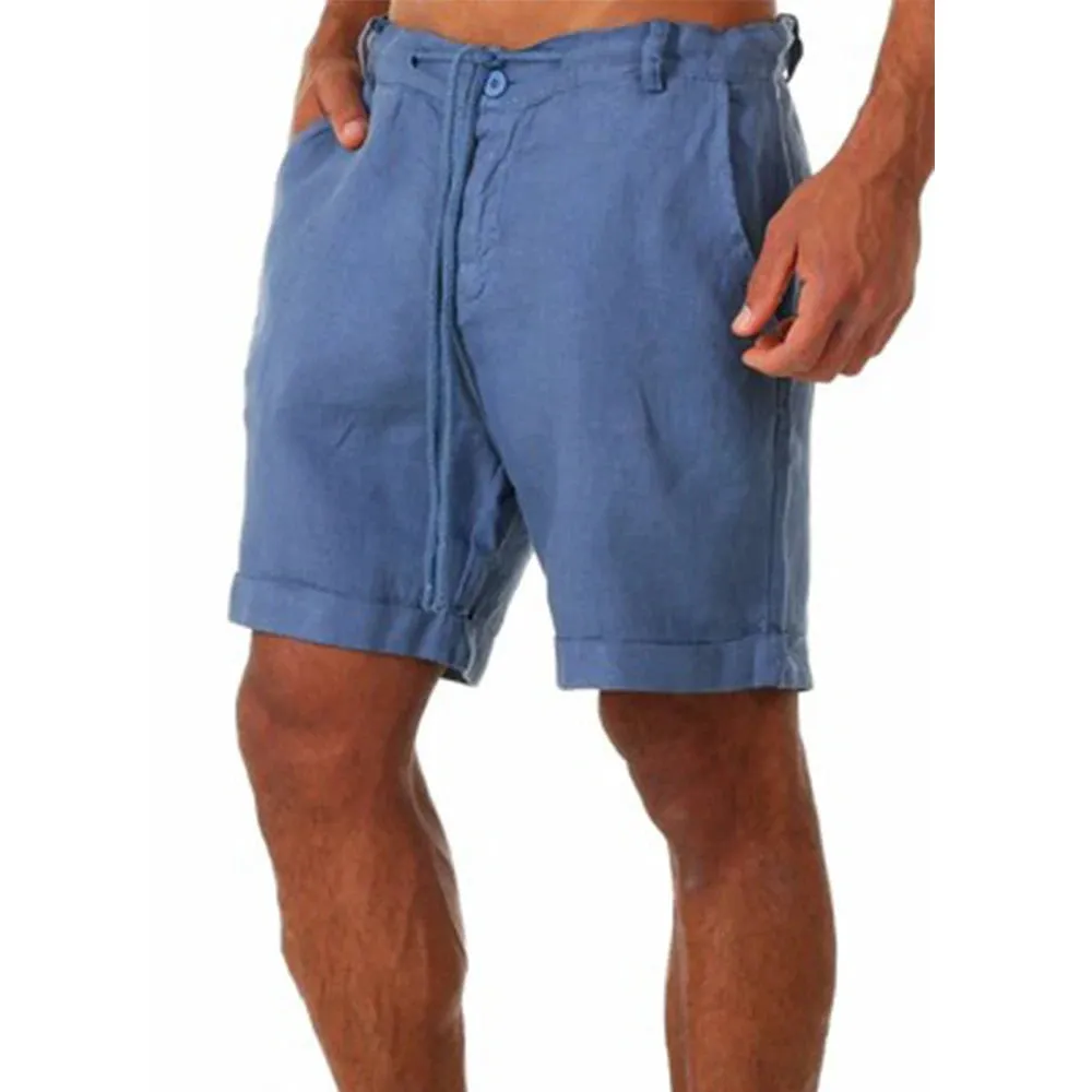 New Men's Cotton Linen Shorts - Breathable Summer Fitness Streetwear