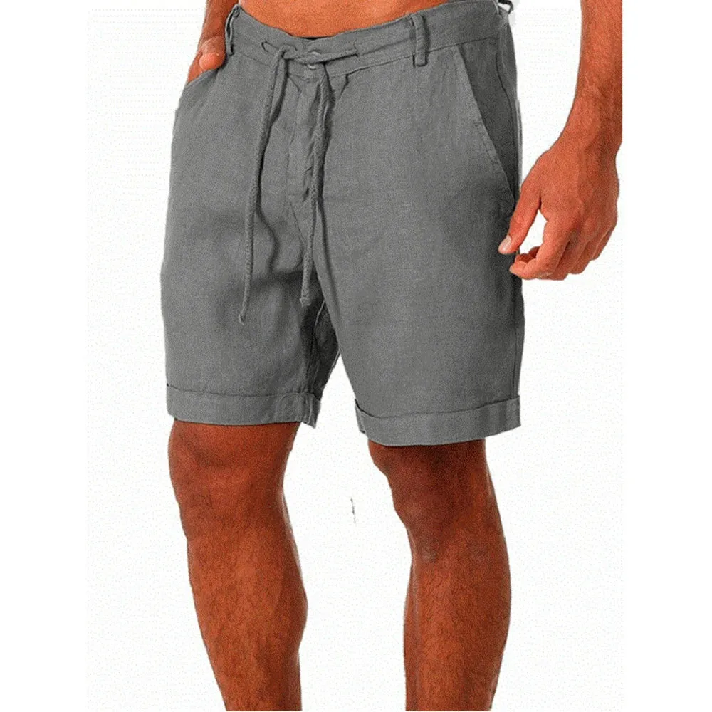 New Men's Cotton Linen Shorts - Breathable Summer Fitness Streetwear