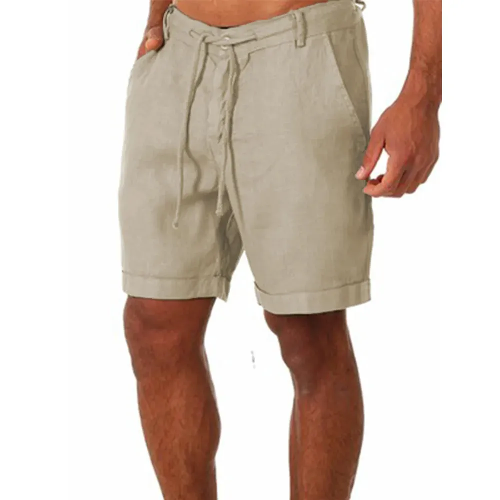 New Men's Cotton Linen Shorts - Breathable Summer Fitness Streetwear