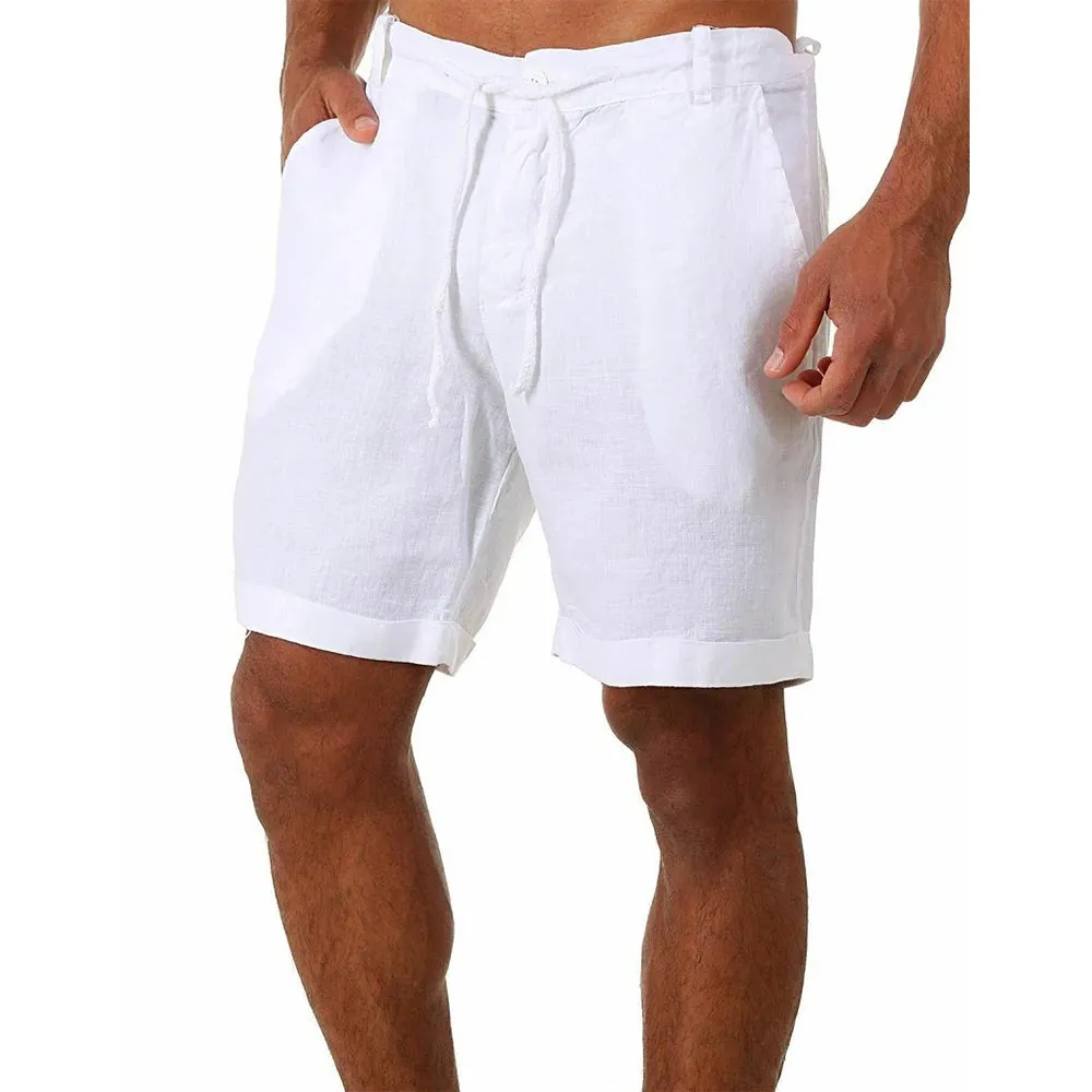New Men's Cotton Linen Shorts - Breathable Summer Fitness Streetwear