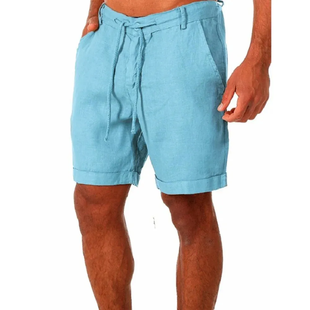 New Men's Cotton Linen Shorts - Breathable Summer Fitness Streetwear