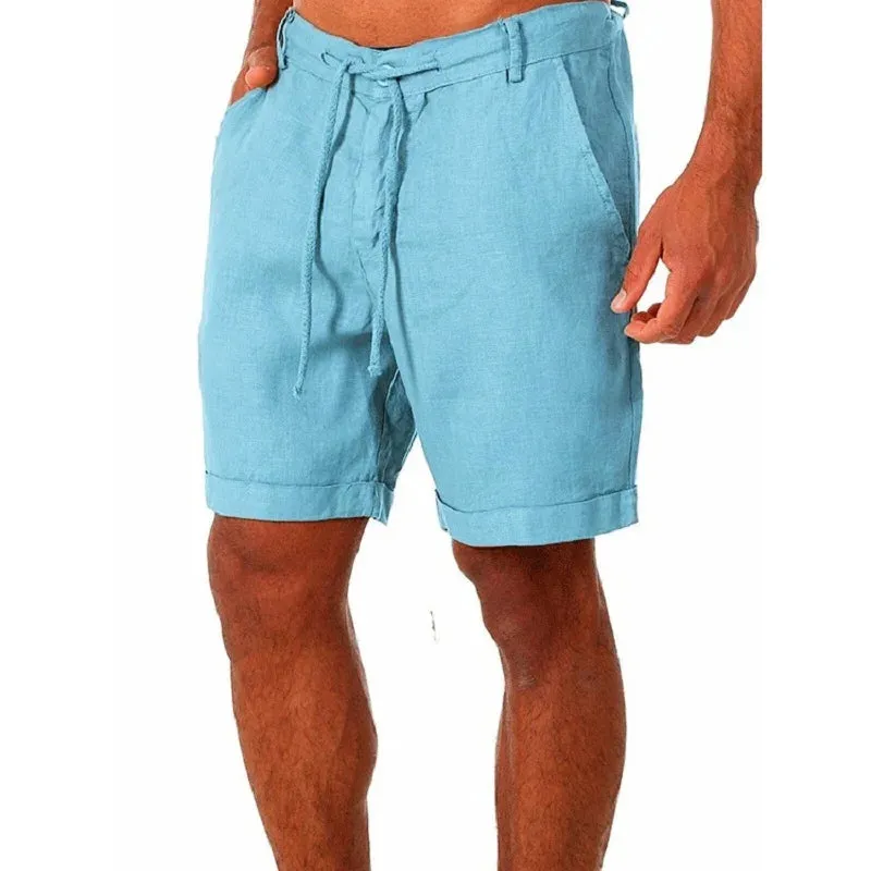 New Men's Cotton Linen Shorts - Breathable Summer Fitness Streetwear