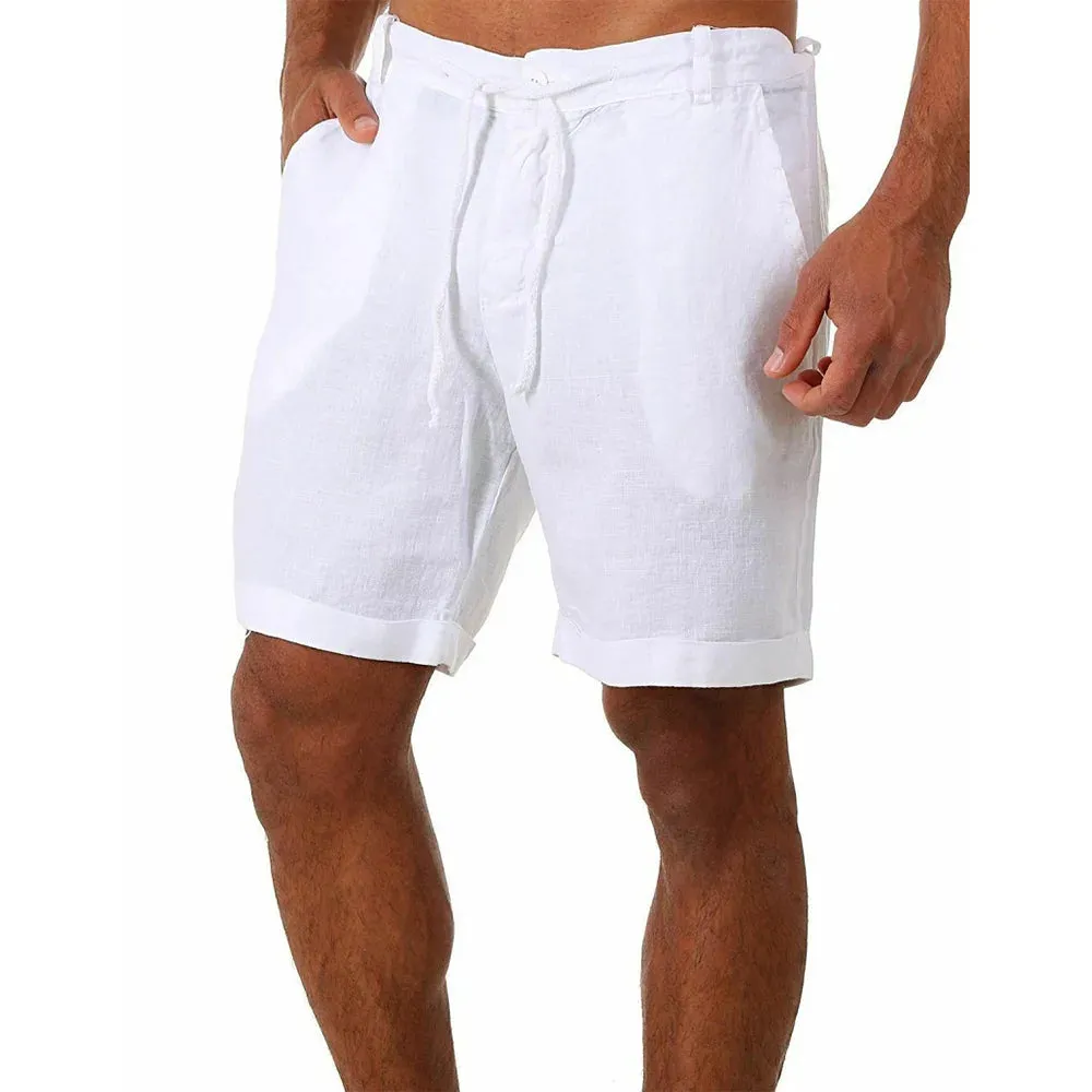 New Men's Cotton Linen Shorts - Breathable Summer Fitness Streetwear