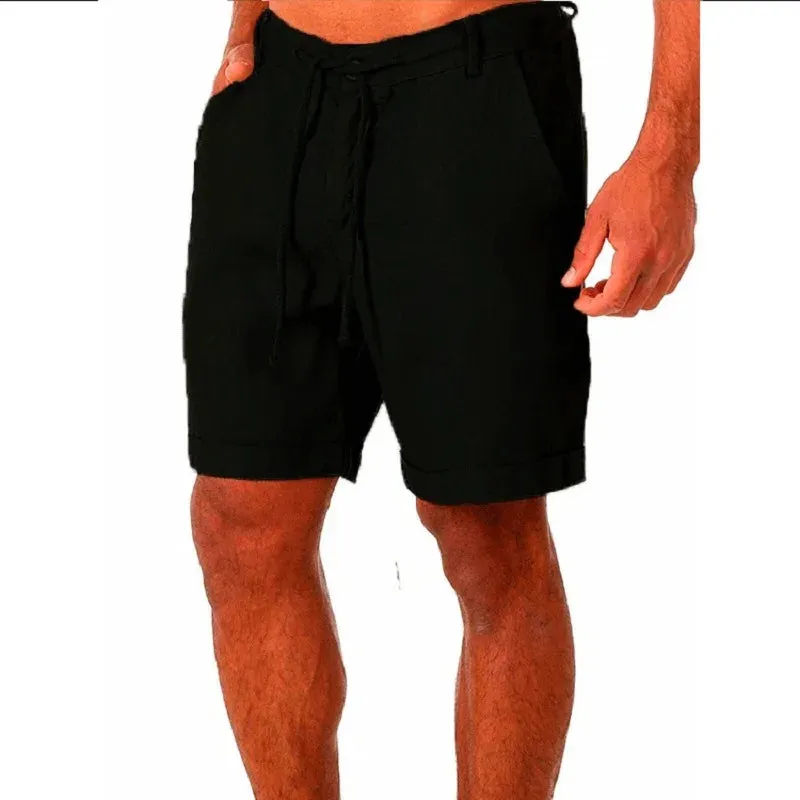 New Men's Cotton Linen Shorts - Breathable Summer Fitness Streetwear