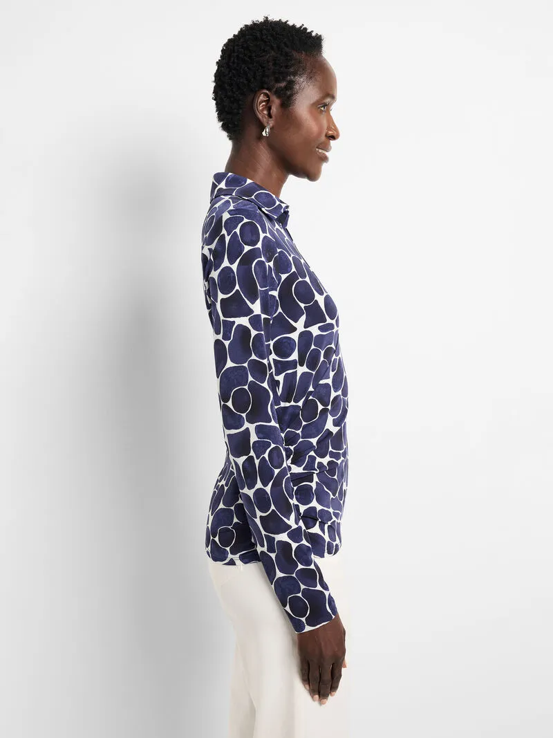 NIC ZOE Geo Pebble Knit Wrap Top
