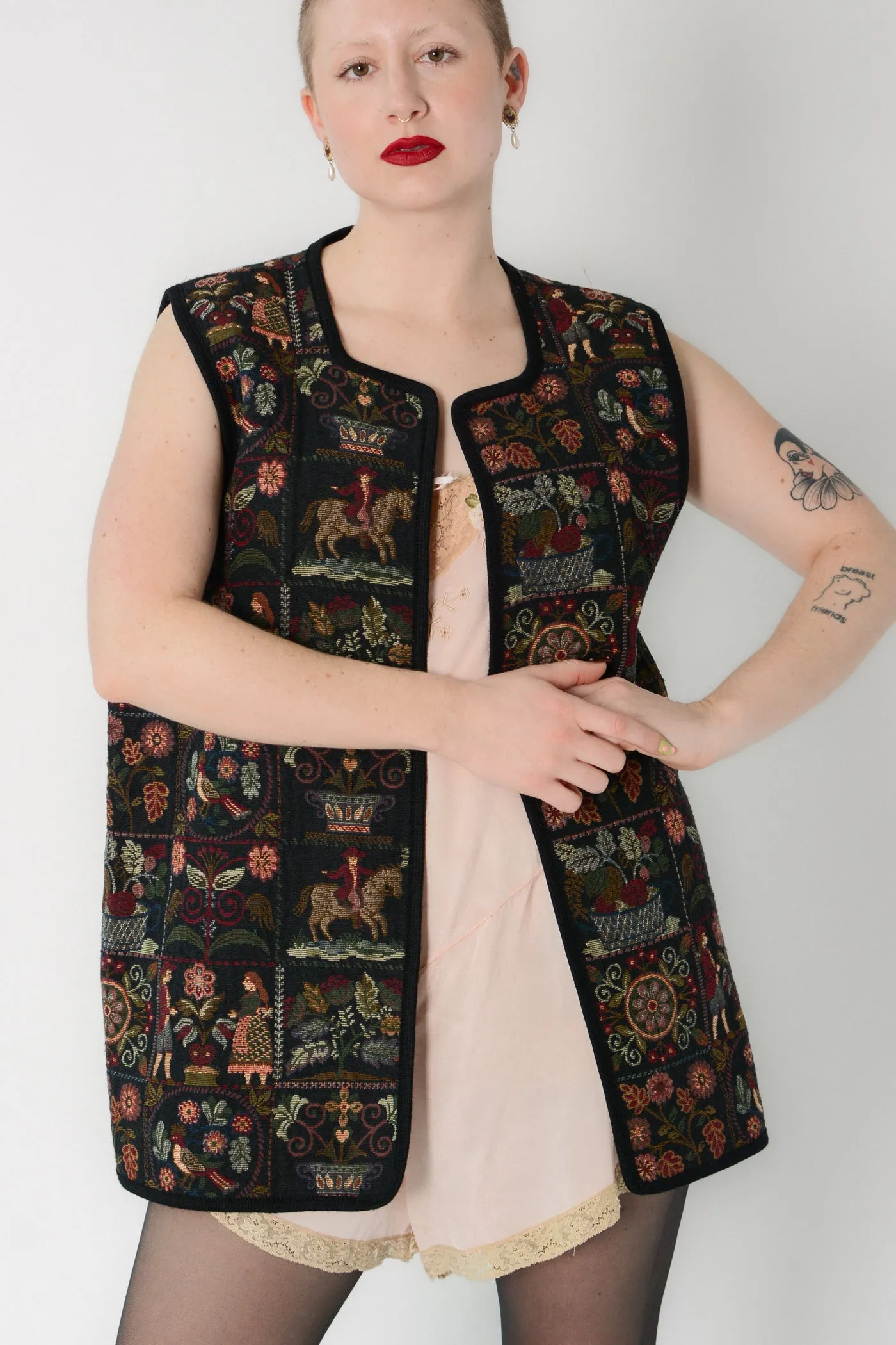 Norwegian Folk Art Tapestry Vest