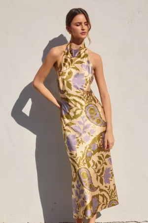 Nova Halter Ruched Maxi Dress