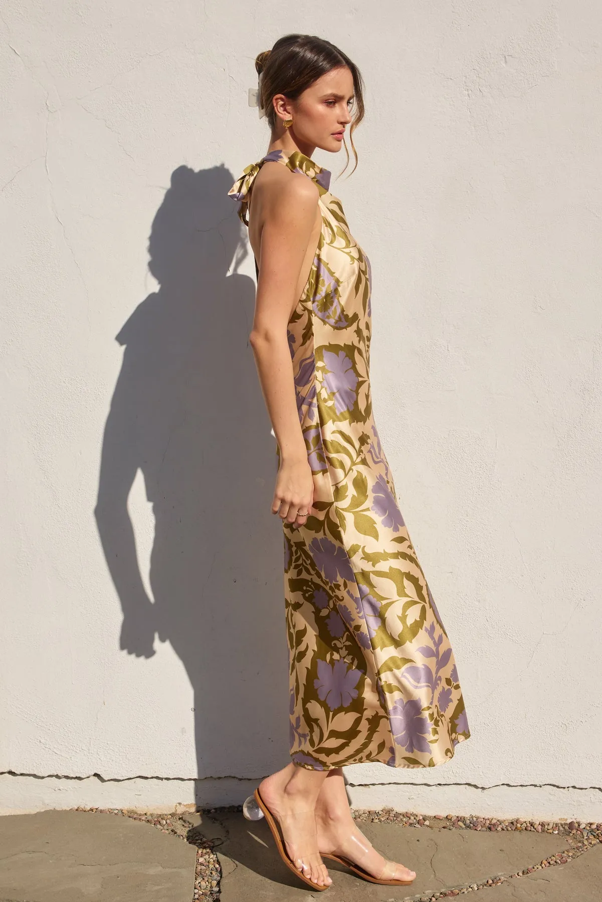 Nova Halter Ruched Maxi Dress