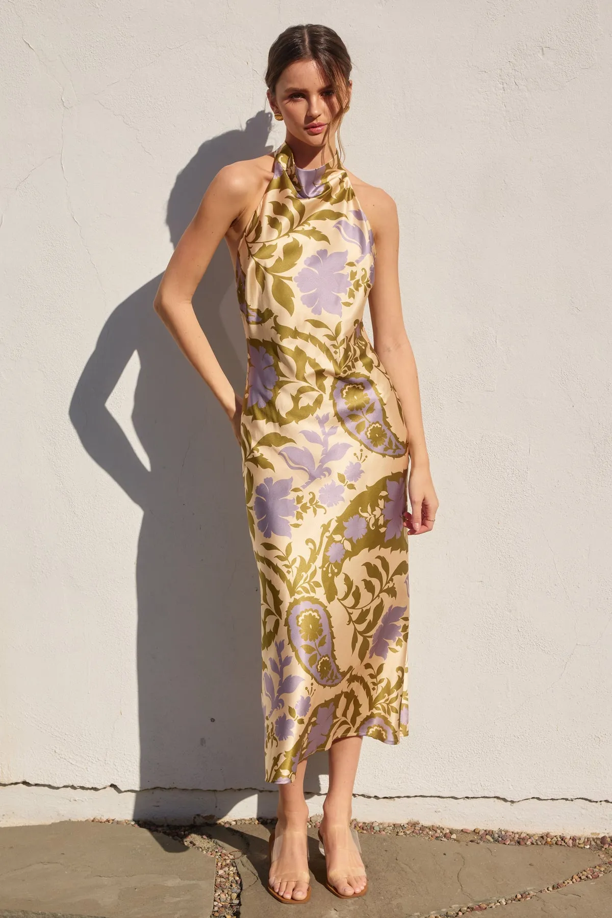 Nova Halter Ruched Maxi Dress