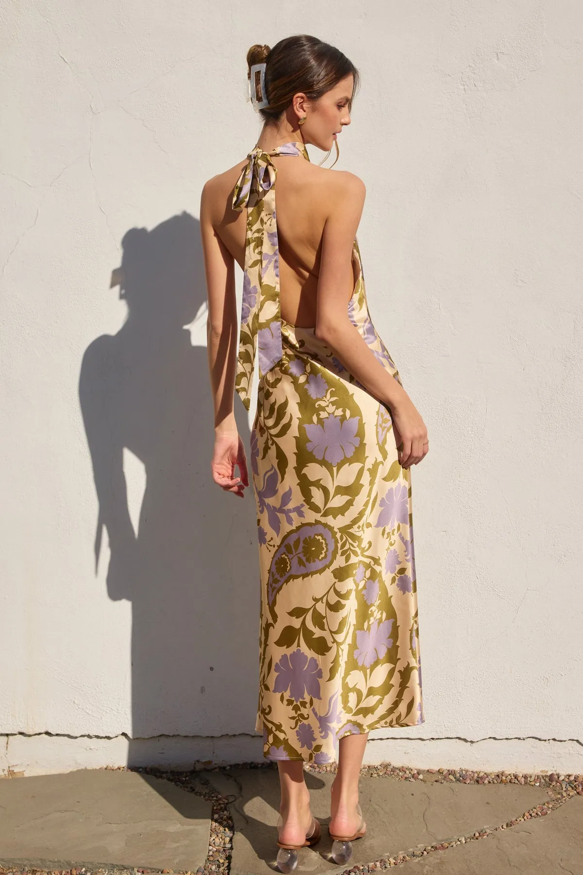 Nova Halter Ruched Maxi Dress