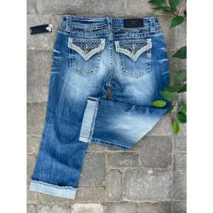 NWT Miss Me mid rise cuffed capris size 25
